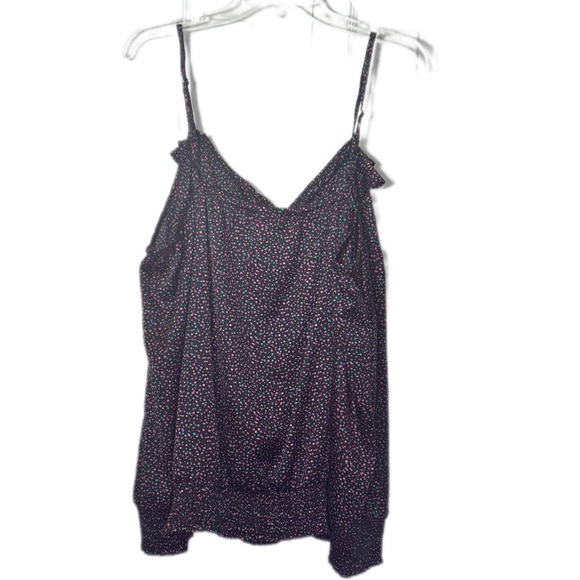 Lane Bryant Black Polka Dot Ruffled Camisole Top - Picture 2 of 5